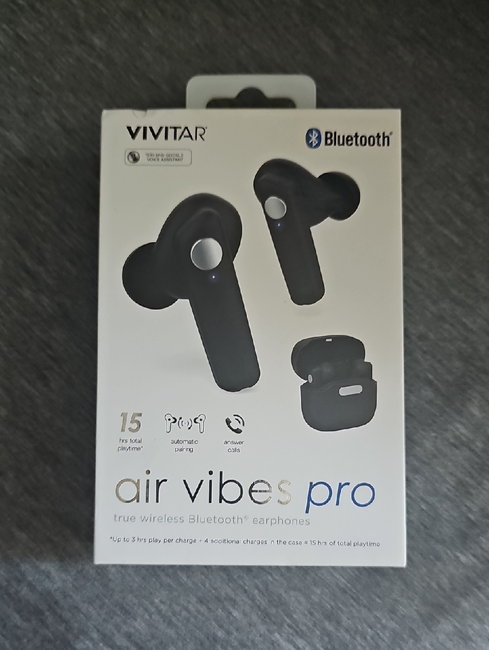 Vivitar Air Vibes Pro True Wireless Earbuds - Black